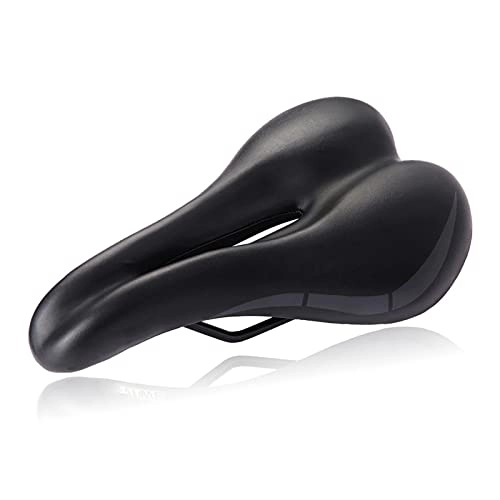 Mountain Bike Seat : VERMOUTH Soft Bicycle Saddle Men Women Mountain Bike Wide Seat Retro Hollow MTB Saddle Black Bike Seat