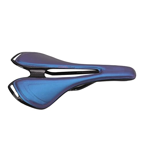 Mountain Bike Seat : VGEBY Bicycle Saddle, 3K Carbon Fiber Hollow Bicycle Saddle Ultra Light Mountain Bike Seat Cushion for Riding Cycling(Blue) Bicycles And Spare Parts