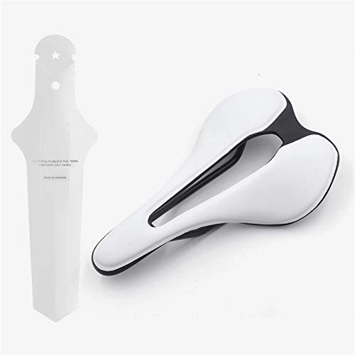 Mountain Bike Seat : VISTANIA Cycling Comfort Bicycle Saddle 250-148mm Road Mtb Mountain Bike Seat Selle Wide Saddle Cycling Men Bike Part Accessories (Color : White)