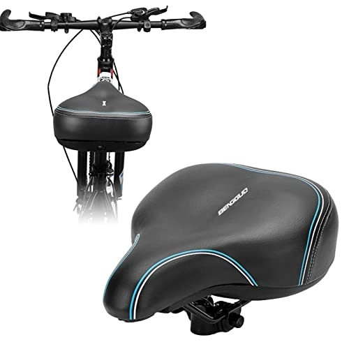 Mountain Bike Seat : Voiakiu Widened Bike Storage Saddle, Waterproof Bicycle Cushion with Ergonomic Zone Concept | Oversized Cushion for Exercise, Road, Mountain Bikes for Men Black