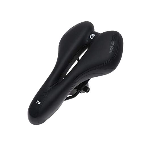 Mountain Bike Seat : VOSAREA High Elasticity Bike Seat for Mountain Bike Breathable MTB Saddle Excavated Sport Cushion for Cycling (Black)