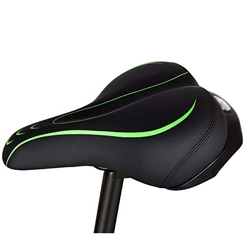 Mountain Bike Seat : Waterproof Bike Saddle Inflatable Bicycle Seat Saddle Seat Mountain Bike Comfortable Padded Seat Riding Accessories Comfortable Replacement (Color : Green, Size : 30x22x11cm)
