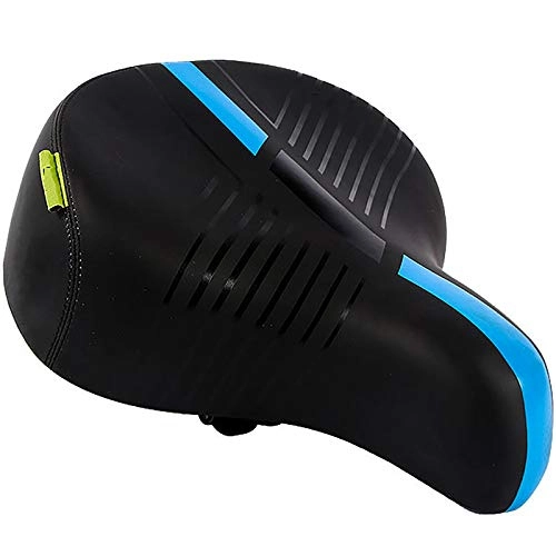 Mountain Bike Seat : Waterproof Bike Saddle Mountain Bike Saddle Comfortable and Bold Spring Bike Seat Classic Style Comfortable Replacement (Color : Blue, Size : 31X28x18cm)
