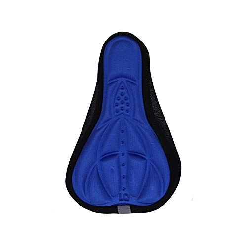 Mountain Bike Seat : WBNCUAP MTB Mountain Bike Cycling Thickened Extra Comfort Ultra Soft Silicone 3D Gel Pad Cushion Cover Bicycle Saddle Seat 4 Colors (Color : Blue)