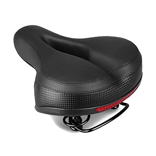 Mountain Bike Seat : wuwu Black Big Bum Reflective Saddle Mountain Bike Seat Professional Road MTB Comfort Cycling Padded Cushion Front Seat With Springs