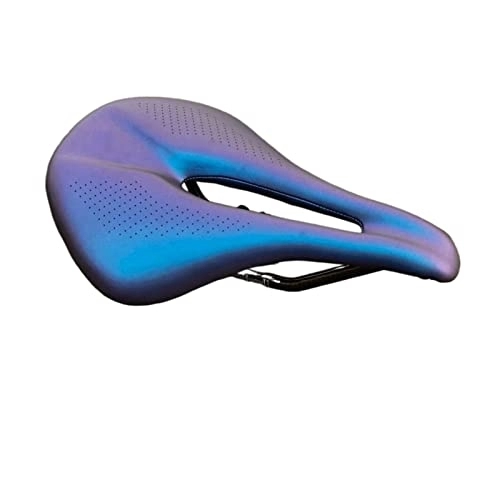 Mountain Bike Seat : YEJIANGHUA Carbon Fiber Saddle Road Mtb Mountain Bike Bicycle Saddle Fit For Man Cycling Saddle Trail Comfort Races Seat Red White (Color : Blue 143mm)