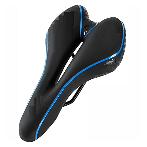 Mountain Bike Seat : YEJIANGHUA Comfortable Bicycle Saddle MTB Mountain Road Bike Seat Hollow Gel Cycling Cushion Exercise Bike Saddle Fit For Men And Women (Color : Type A Blue)