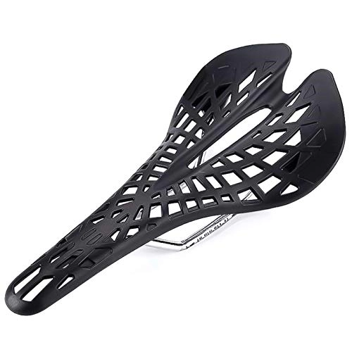 Mountain Bike Seat : YQCSLS Bicycle Saddle Seat Cushion Spider Carbon Fiber PU Breathable Soft Cycling Accessories Mountain Road Bike Seats (Color : Black)