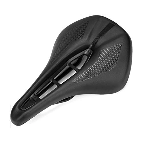 Mountain Bike Seat : YQCSLS Soft Bicycle MTB Saddle Cushion Bicycle Hollow Saddle Cycling Road Mountain Bike Seat Cycling Riding Accessories Black For Men (Color : Black)