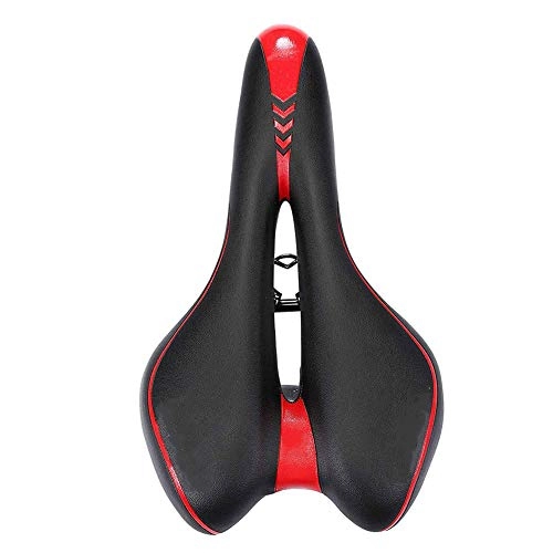 Mountain Bike Seat : YZT QUEEN Bike Seat Bicycle Saddle, Hollow Breathable Gel Bicycle Seat Cushion, Comfortable And Breathable Soft Mountain Bike Seat Cushion, Suitable for Mountain Bike Road Bike Folding Bike, Red