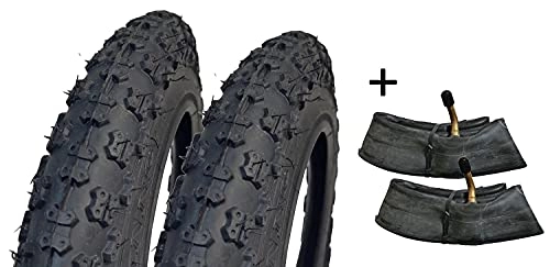 Mountain Bike Tyres : 2 x Bicycle Tyres 12.5 x 2.25 Inches (57-203) Clincher Tyres Children's Bicycle Jacket + Inner Tube