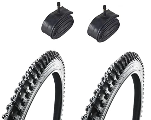 Mountain Bike Tyres : Ammaco 26" x 1.95" Mountain Bike MTB Off-Road Knobbly Bike Tyres + Inner Tubes