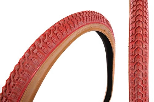 Mountain Bike Tyres : Ammaco. PAIR 26x2.125 SNAKEBELLY RED GUMWALL RALEIGH BOMBER / CRUISER TYRES