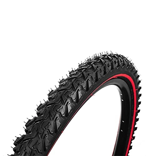Mountain Bike Tyres : Bicycle Tire 24 * 1.95 26 * 1.95 26 * 2.1 Red Edge MTB Mountain Bike Tires 26 Pneu Cross-country All Terrain Big Tread (Size : 26 * 1.95)