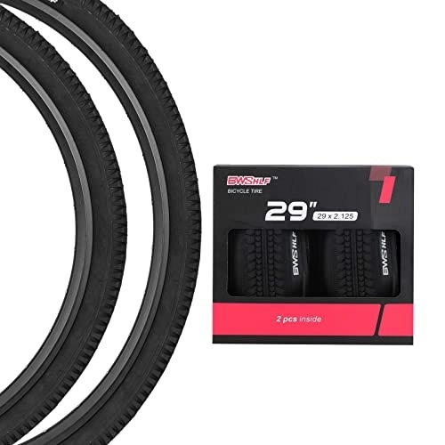 Mountain Bike Tyres : BWSHLF 29inch Mountain Bike Tires, 29 x 2.125 Inch, 2 Pack Replacement Black Folding MTB Bicycle Tire, Black Sidewall