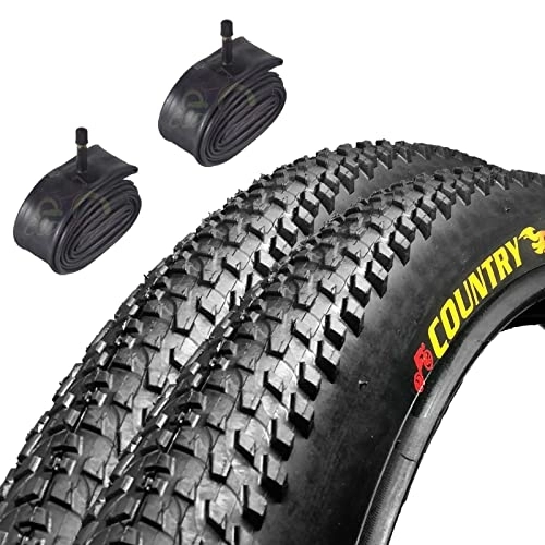 Mountain Bike Tyres : Country 2 Tyre Covers Rubber Black 2 Chamber Mountain Bike MTB Bike 29 X 2.125 (57-622)