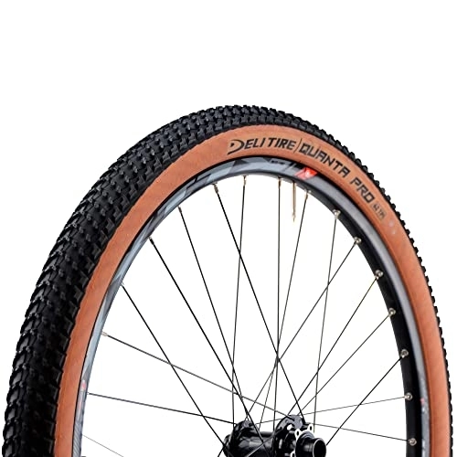 Mountain Bike Tyres : DELI MTB / Gravel Tyre 26 x 2.10 TS Quanta Pro Black / Brown Tan sa-270 (54-559)