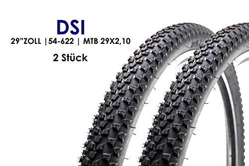 Mountain Bike Tyres : DSI 54-622 MTB Bicycle Tyres 29 x 2.10 Set of 2 Black