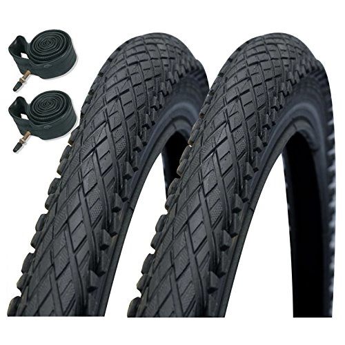 Mountain Bike Tyres : Impac Crosspac 26" x 2.0 Mountain Bike Tyres with Presta Tubes (Pair)