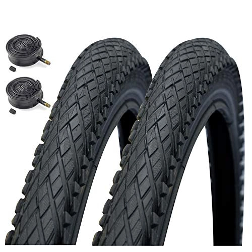 Mountain Bike Tyres : Impac Crosspac 26" x 2.0 Mountain Bike Tyres with Schrader Tubes (Pair)
