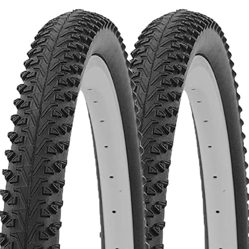 Mountain Bike Tyres : Laxzo ® Pair of 26 x 1.95 MTB Mountain Hybrid Bike Bicycle Semi-Slick 30 TPI Tyres Black