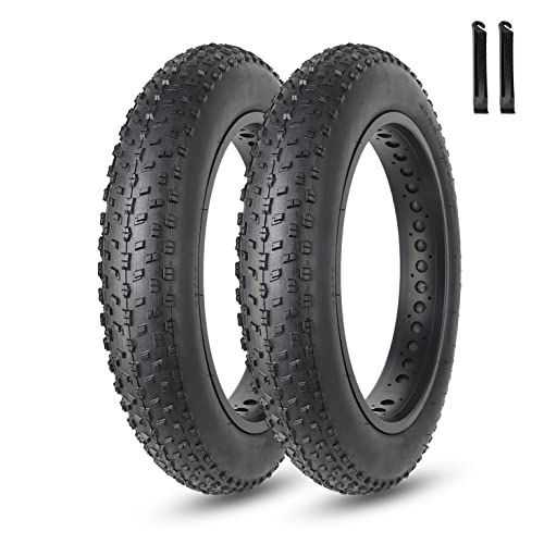 Mountain Bike Tyres : MOHEGIA Fat Tires 26 x 4.0 inch, Folding Electric Fat Bike Tires, Compatible Wide Mountain Snow Bicycle (2 Pack)