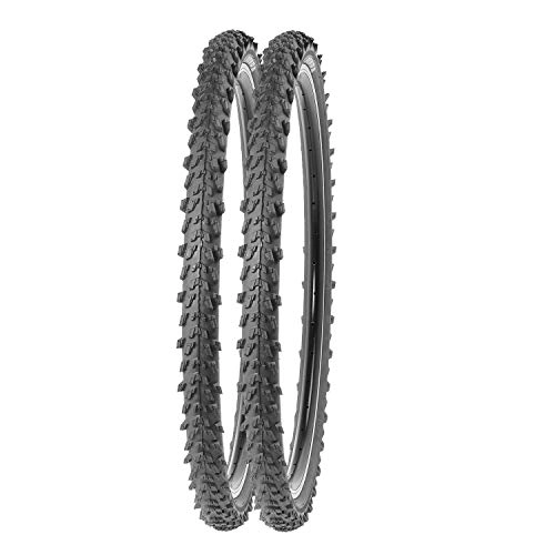 Mountain Bike Tyres : P4B 2 x 24 inch bicycle tyres Very good grip in all situations High quiet running 24 x 1.95 50-507 For mountain bikes in black