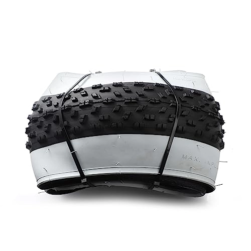 Mountain Bike Tyres : REOTEL E-Bike White Fat Tire, 20 / 26X4.0 Inch Folding Replacement Electric Tricycle Fat Tires, Compatible with Urban Street Mountain, 3-Wheel Bikes, Wide Mountain Snow Bikes And Beach Curiser, 26 * 4