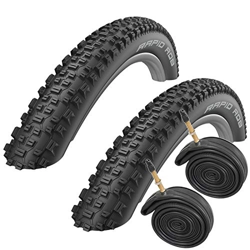 Mountain Bike Tyres : Schwalbe Rapid Rob 26" x 2.25 Mountain Bike Tyres with Presta Tubes (Pair)