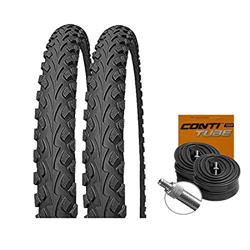 Mountain Bike Tyres : Set: 2x Impac Tourpac Black 24x2.00 / 507Mountain Bike Tyre + Conti Tubes Express Valve