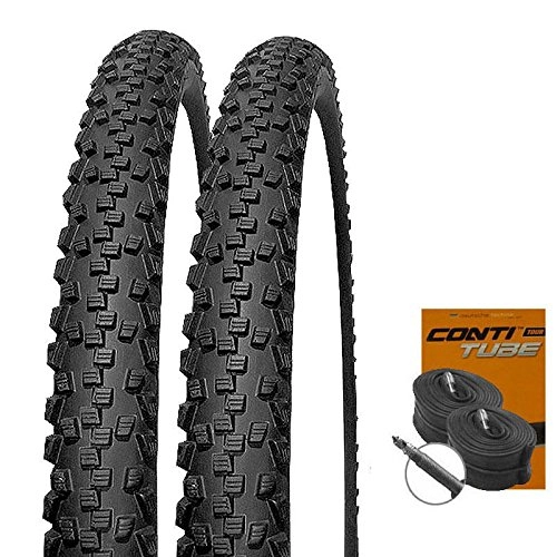 Mountain Bike Tyres : Set: 2x Schwalbe Black Jack Tyre 26x2.0050-559+ Conti Tube Racing Type