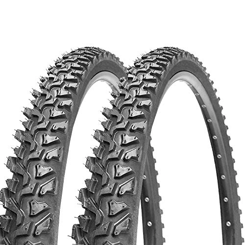 Mountain Bike Tyres : SUSHOP 24X1.95 / 26X1.95 Mountain Tyres for Road Mountain MTB Mud Dirt Offroad Bike Bicycle, MTB Tyre Puncture Resistant High Grip (Pack of 2), 24x1.95