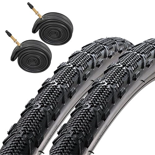 Mountain Bike Tyres : Ultimate Hardware Duro Ellie Mae 700 x 35c CX Hybrid Bike Tyres with Presta Tubes (Pair)