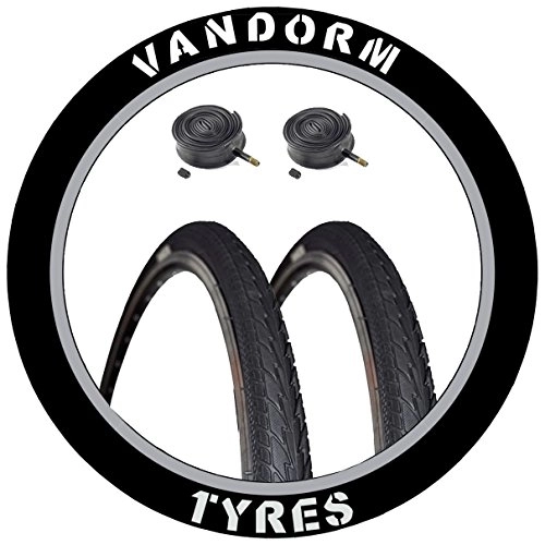 Mountain Bike Tyres : Vandorm 26" x 1.50" Advance Hybrid MTB Slick Tyres (PAIR) and Presta Tubes - J1024 x 2