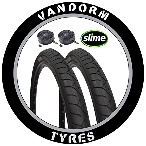 Mountain Bike Tyres : Vandorm 26" x 1.95" City Slick 53-559 Tyre & SLIME Schrader Tube - P1077 x 2