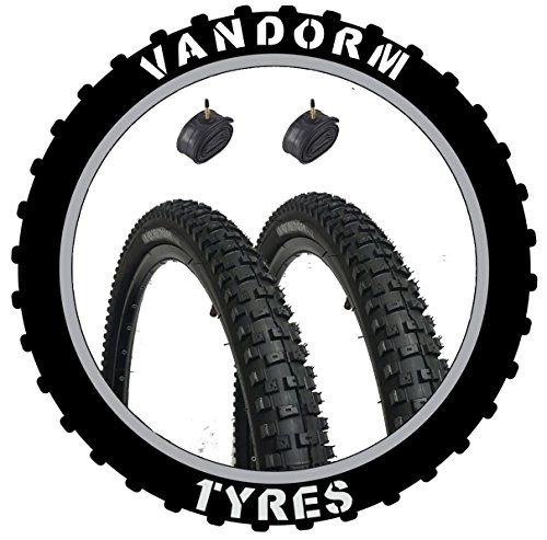 Mountain Bike Tyres : Vandorm 26" x 2.30" DH Mountain Bike MTB Tyres & Presta Tubes (Pair)