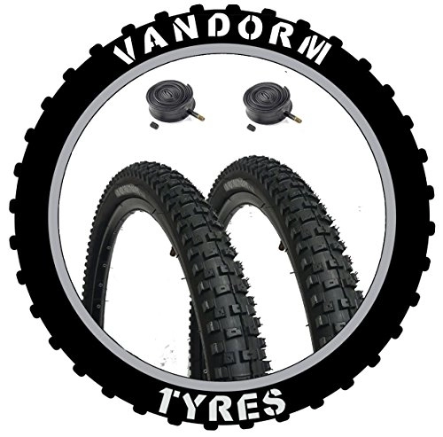 Mountain Bike Tyres : Vandorm 26" x 2.30" DH MTB Mountain Bike Tyres & Schrader Tubes (Pair)