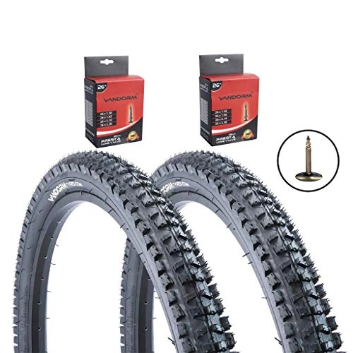Mountain Bike Tyres : Vandorm 26" x 2.30" Summit MTB Mountain Bike Tyres & Presta Tubes (PAIR)