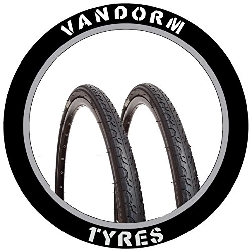Mountain Bike Tyres : Vandorm MTB Slick 26" x 1.25" Sprint Mountain Bike Commuting Pair of Tyres Bike part