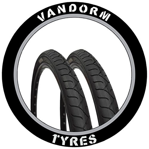 Mountain Bike Tyres : Vandorm MTB Slick Tyres 26" x 1.95" City Slick Mountain Bike Slick Pair of Tyres