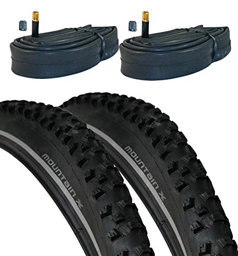 Mountain Bike Tyres : VDP Bicycle Tyre XLC Mountain X 28 x 2.10 (54-622) MTB Wire Tyre, 2 tyres + 2 tubes