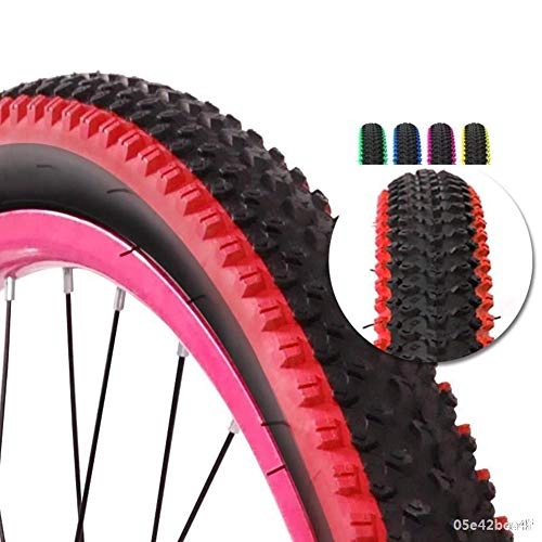 Mountain Bike Tyres : WERFFT 2 Tires 26 * 1.95 Inch Mountain Bike Tires + Inner Tube Anti-Puncture, Wear-Resistant Color Tires, Red