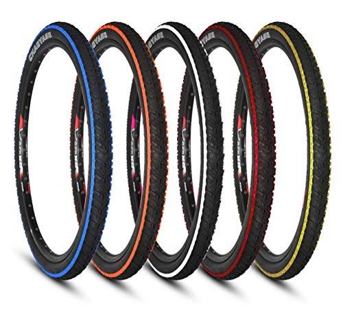 Mountain Bike Tyres : WERFFT 26X1.95 / 47-559 Mountain Bike Tire Inner And Outer Tires Strong Color Bicycle Tires (2 Pieces), Red