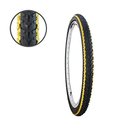 Mountain Bike Tyres : XULONG Bicycle Tires, 26 Inch 26X1.95 Off-Road Tires, Mountain Bike Color Tires with Good Passability Self-Cleaning Function 3 Colors Optional 30TPI, Yellow