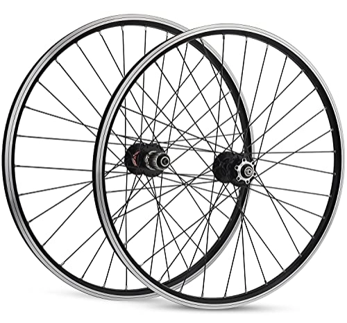 Mountain Bike Wheel : (Delivery From USA MTB Rim 26 Inch Wheelset Bicycle Front Rear Wheel 32 Spoke Mountain Bike Wheelset Disc / Rim Brake 7 8 9 10 11 Speed Cassette QR Sealed Bearing Hubs (Gold Hub 26inch)