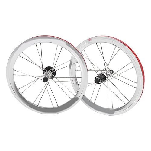 Mountain Bike Wheel : 16 Inch Bike Wheels, Bicycle Wheelset Anodized Rim 8 / 9 / 10 / 11 Speed Front 2 Rear 4 Bearings for Mountain Bike(Silver)