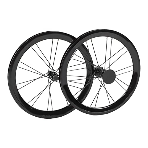 Mountain Bike Wheel : 16 Inch Bike Wheels, Front 2 Rear 4 Bearings Bicycle Wheelset Excellent Performance Anodized Rim for Mountain Bike(black)