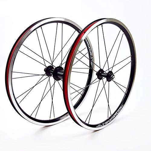 Mountain Bike Wheel : 20" / 406 Wheel Set for Folding bike BMX 8 / 9 / 10 / 11 Speed V-brake Mountain Bike 16H Front Wheel 24H Rear Wheel (Color : Black)