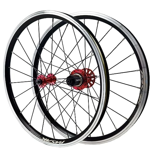 Mountain Bike Wheel : 20 Inch Mountain Bike Wheelset QR 406 / 451 V Brake Rims Sealed Bearing Hubs Front / rear Wheels 20 / 24H Support 7-12 Speed Cassette BMX / MTB Wheelset Front 74mm Rear 130mm (Color : Red, Size : 451)