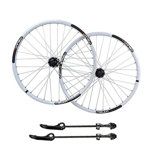Mountain Bike Wheel : 20" Mountain Bike Wheelset Disc Brake Rim 406 BMX MTB Bicycle Quick Release Wheels 32H Hub For 7 / 8 / 9 / 10 Speed Cassette 1710g (Color : Black, Size : 406) (White 406)